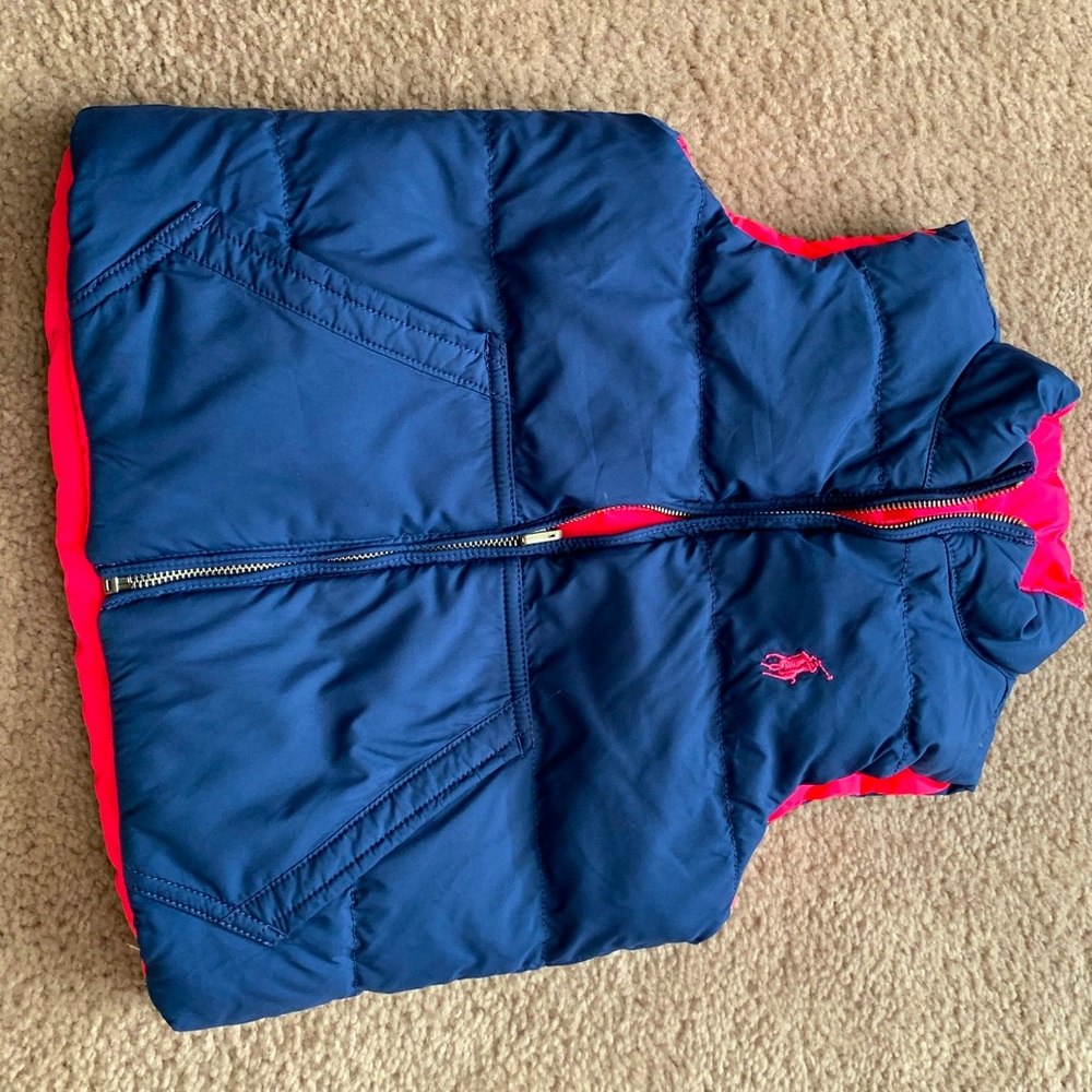 Ralph Lauren blue/pink reversible puffer vest.  4T - Picture 2 of 4